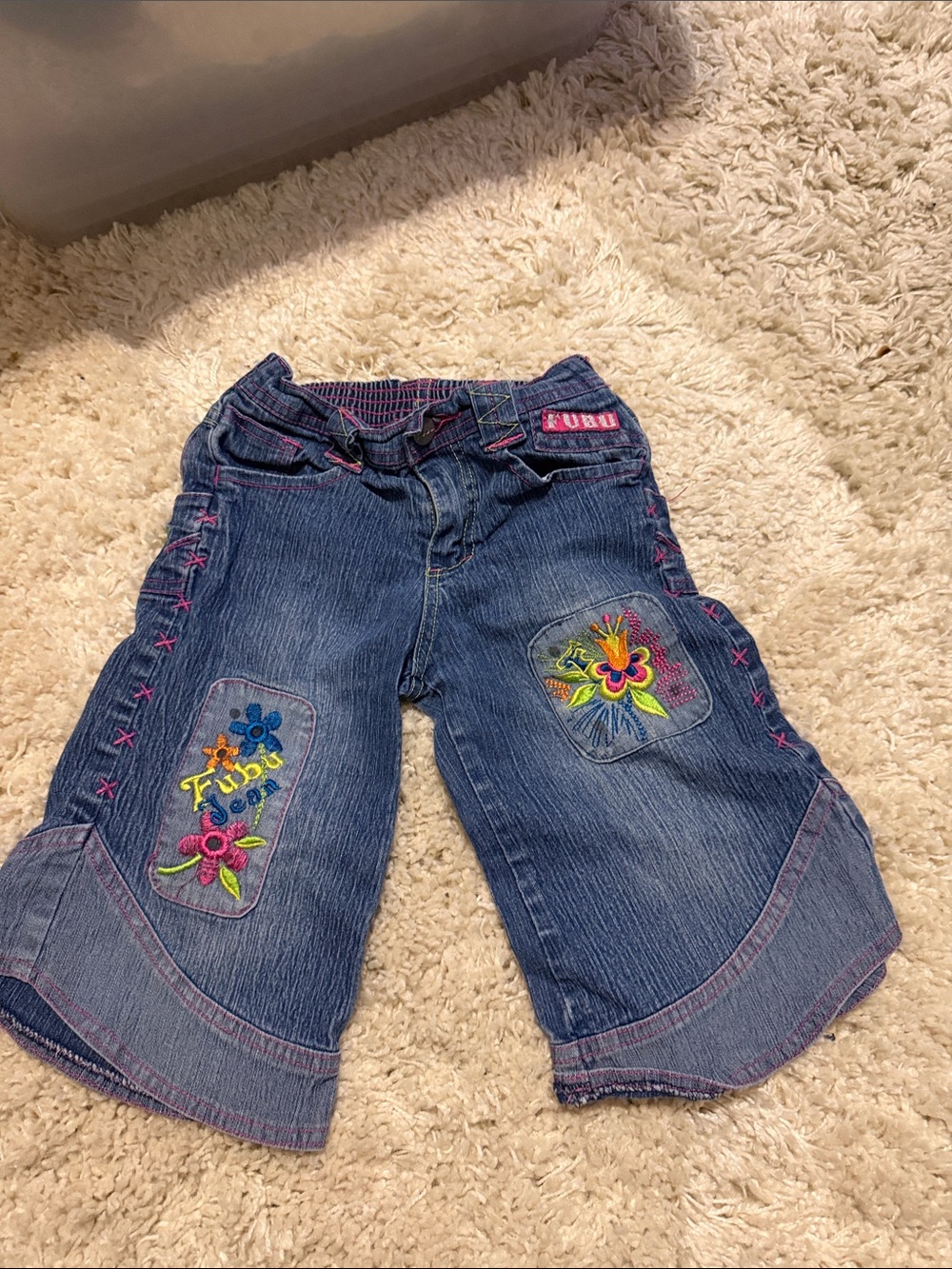 4/$50 FUBU gaucho Denim style  EmbroideryBermuda